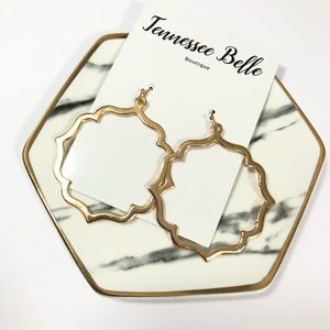 Gold Quatrefoil Dangle Boutique Earrings